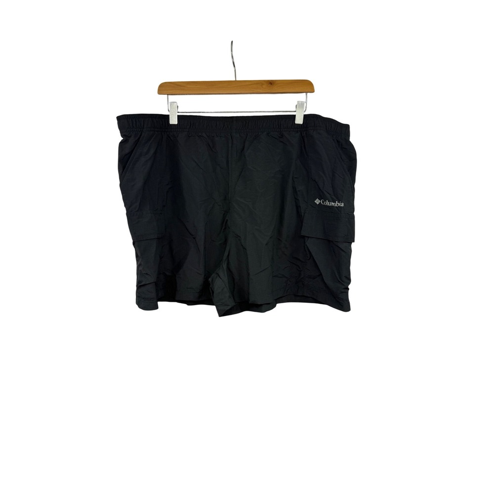 Columbia Womens Black Nylon Cargo Hiking Shorts XXL Elastic Waist